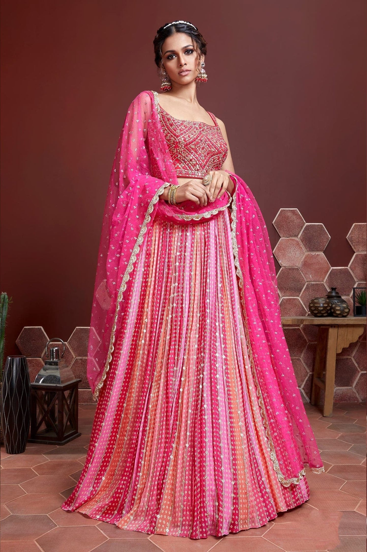 Rajkumari Radiance Chinnon Silk Lehenga
