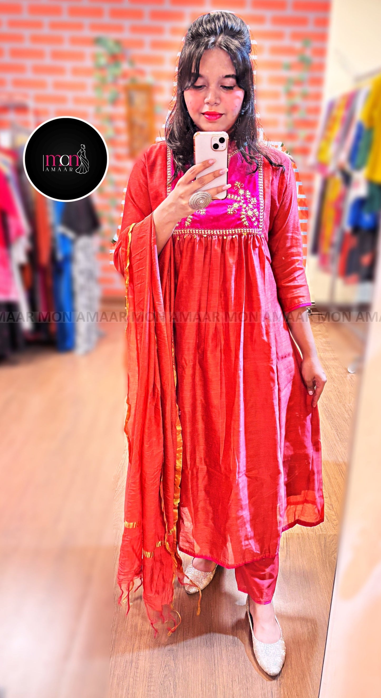 Party Ready-Cotton Kurti Set