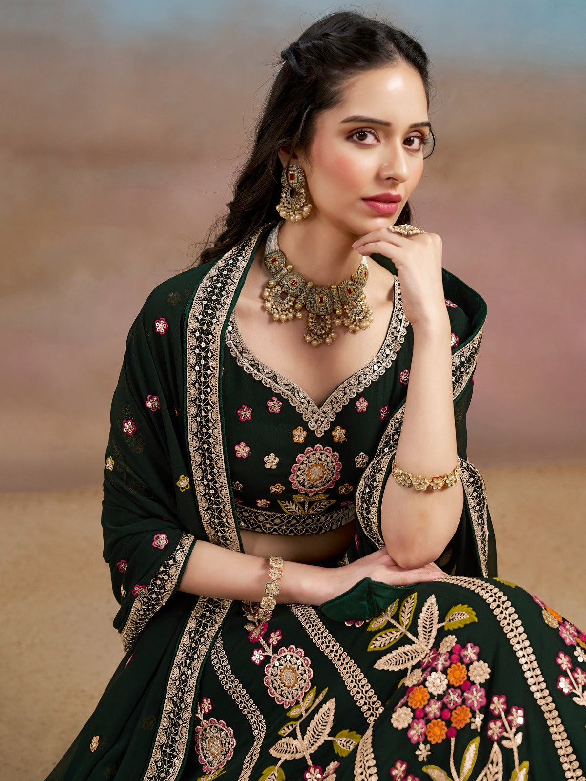 Devasena- The Ultimate Grace Of Georgette Lehenga