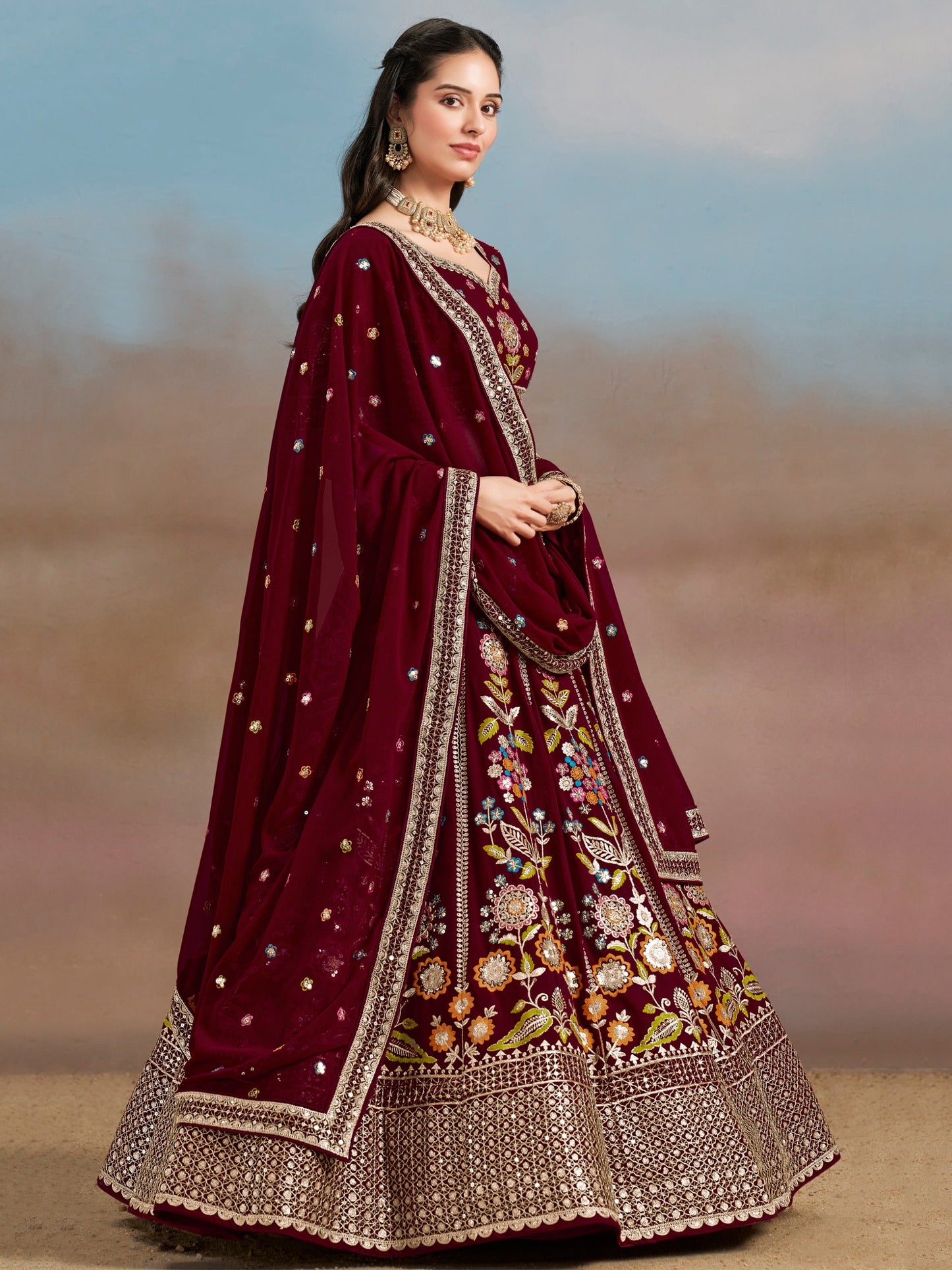 Devasena- The Ultimate Grace Of Georgette Lehenga