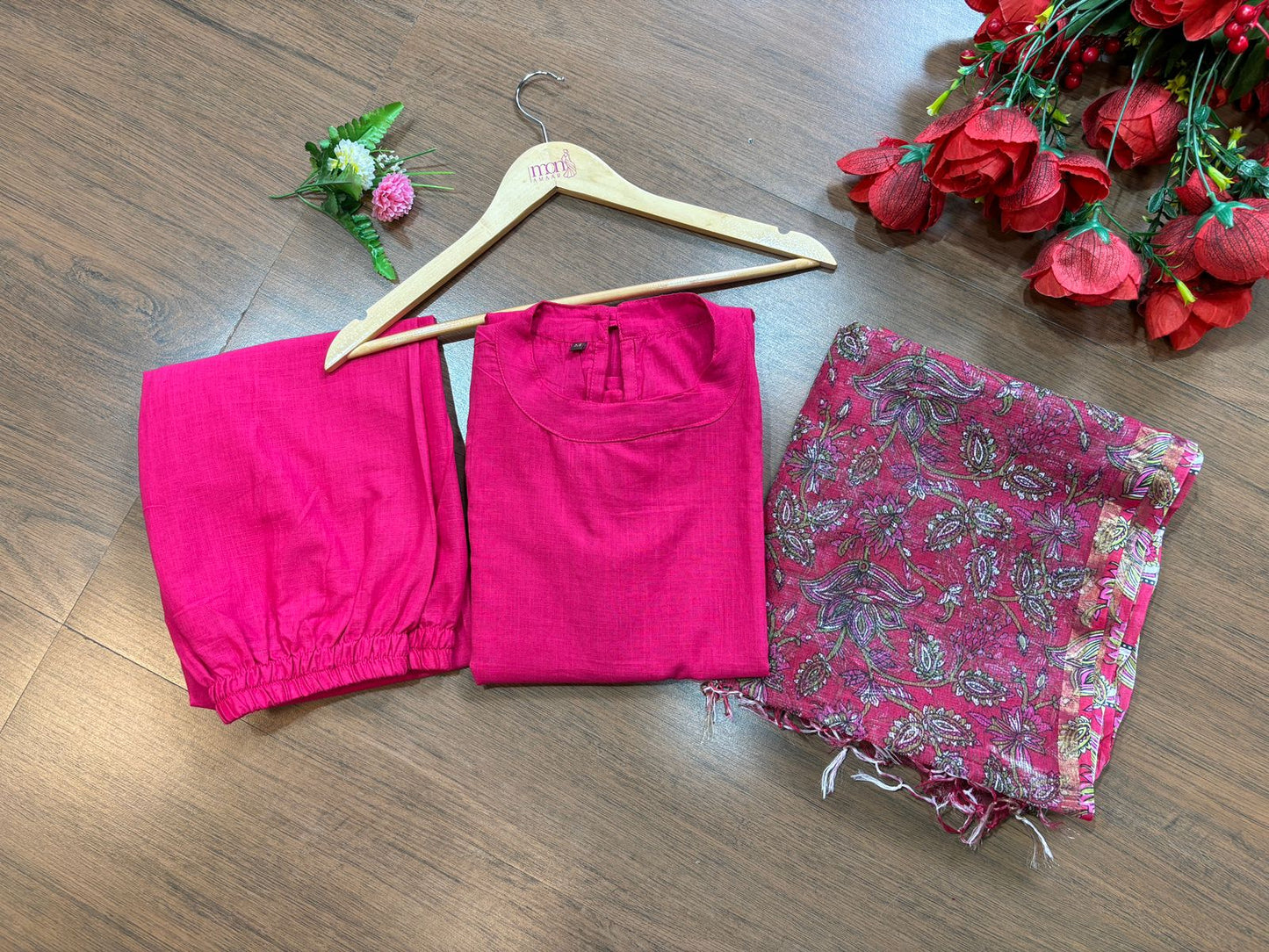 Blushing Garden- Cotton Kurti Set