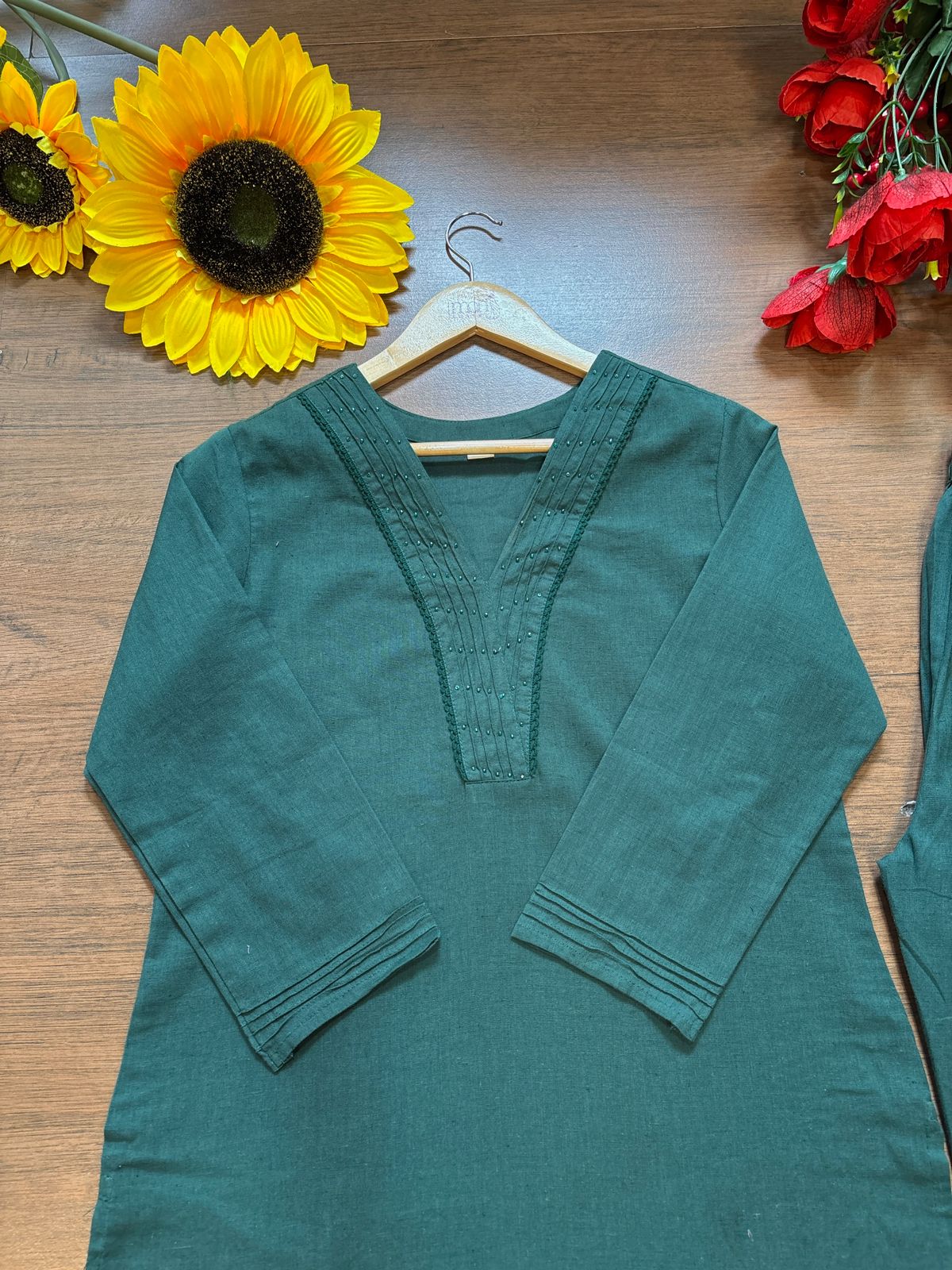 Vrinda -Green Cotton Coord Set