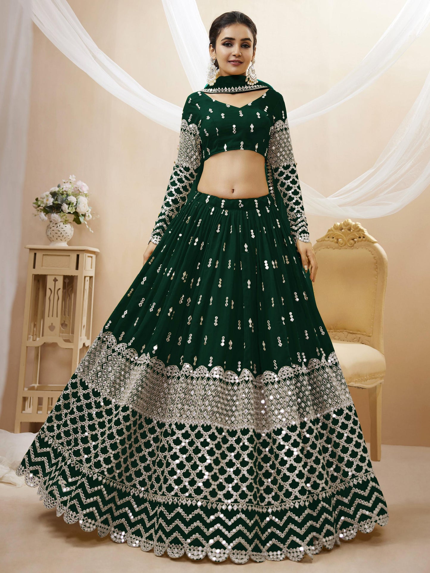 Peaceful Light Georgette Lehenga