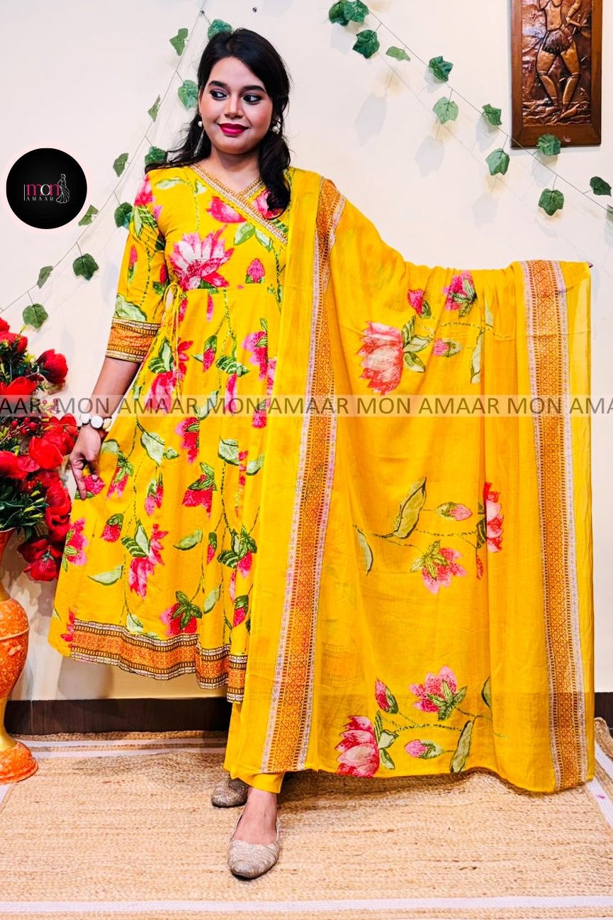 Floral Diva-Cotton Kurti Set