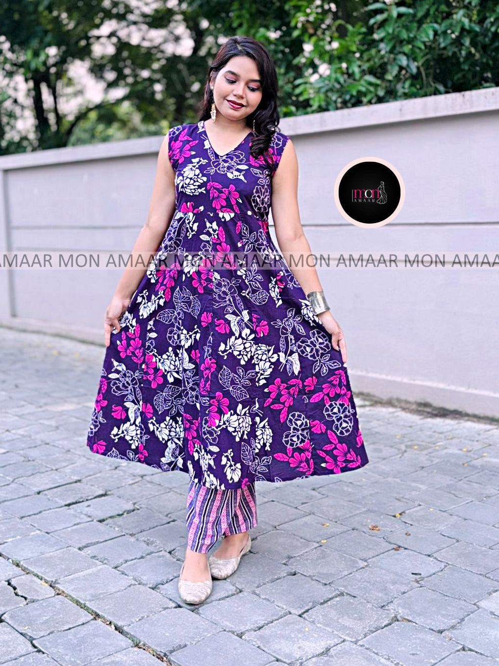World Of Flower-Cotton Kurti Set
