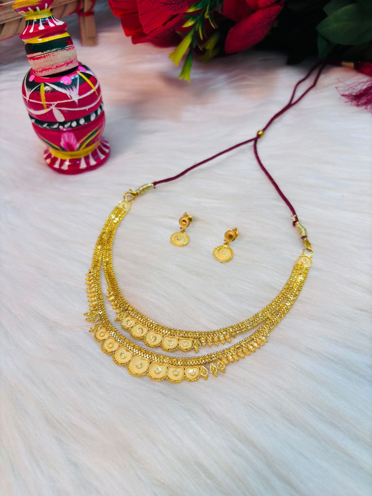 A Suitable Gold Plated Necklace Set