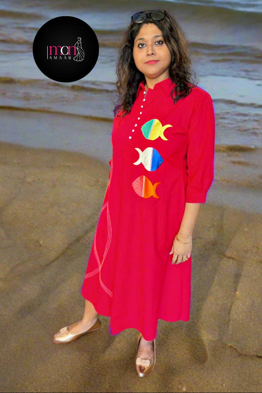 Strangest Sea Cotton One Piece Dress