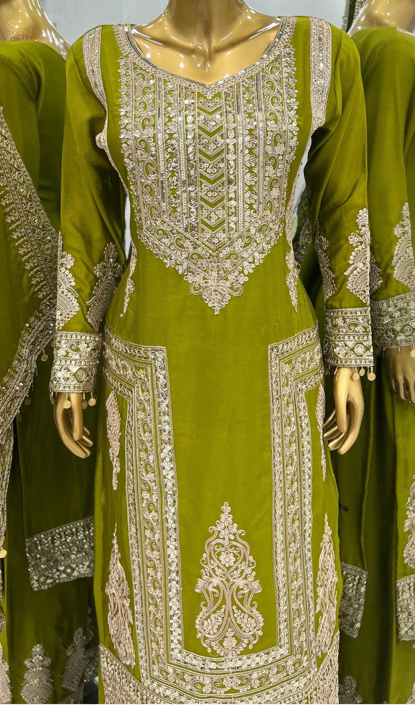 Better Together Chinnon Silk Green Kurti Set