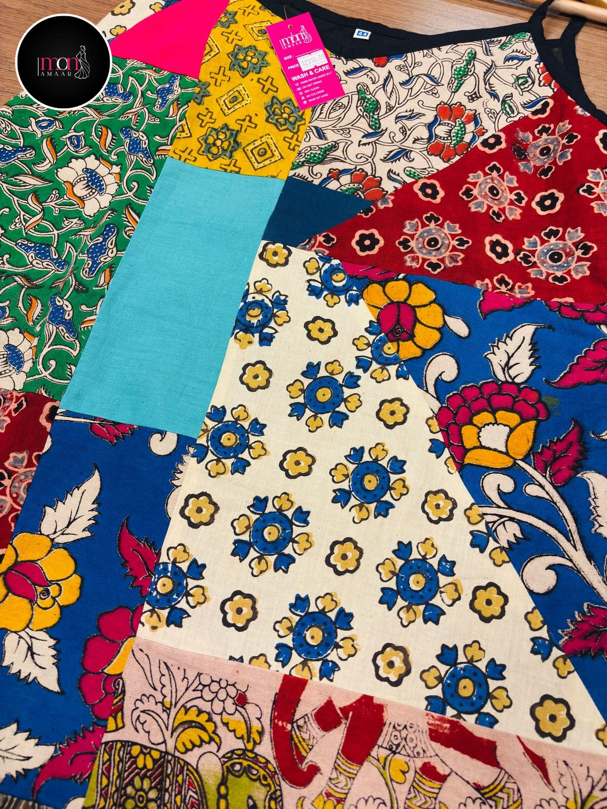 Heritage Hues -Pure Ethnic Collage Cotton Dress