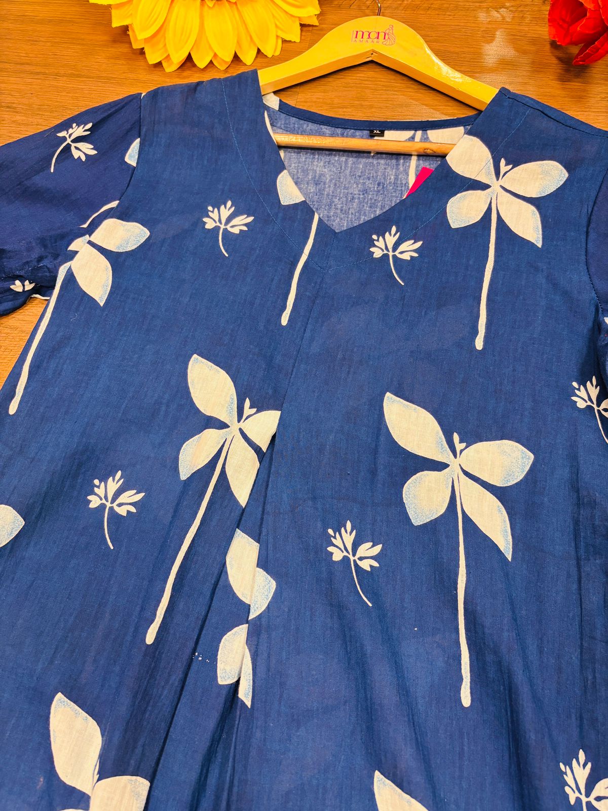 Confidence In Blue Cotton Dress
