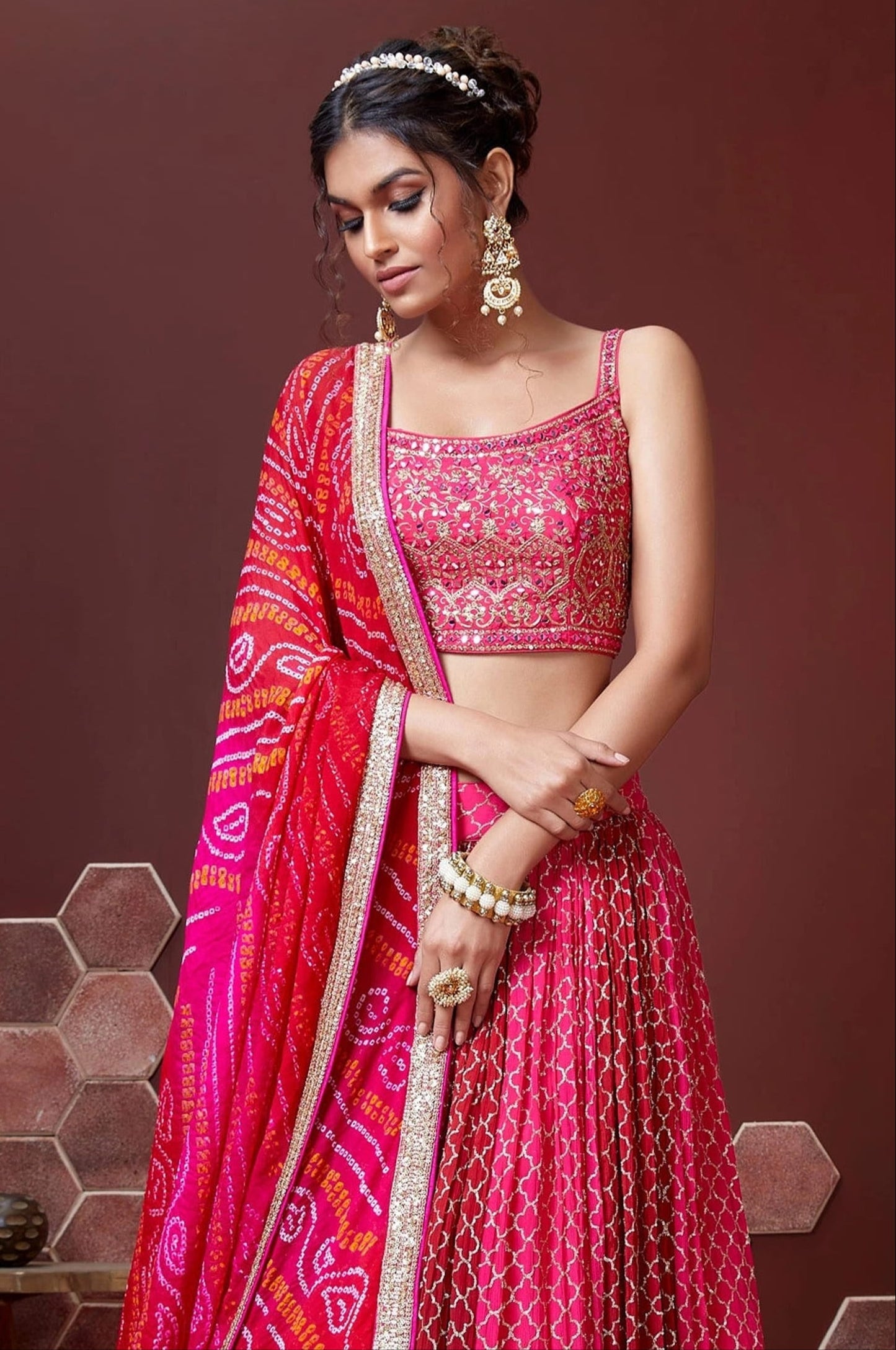 Rajkumari Radiance Chinnon Silk Lehenga