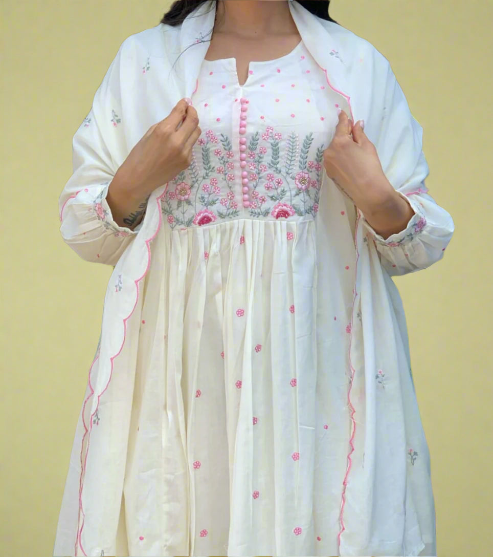 Clouds Wore Me Cotton Kurti Set