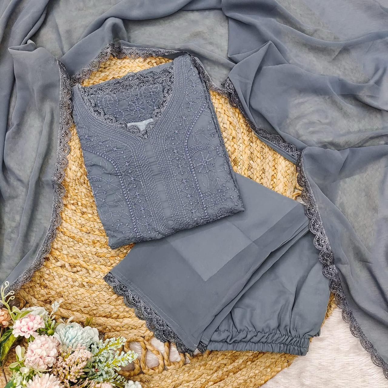 Breeze Bloom Georgette Kurti Set