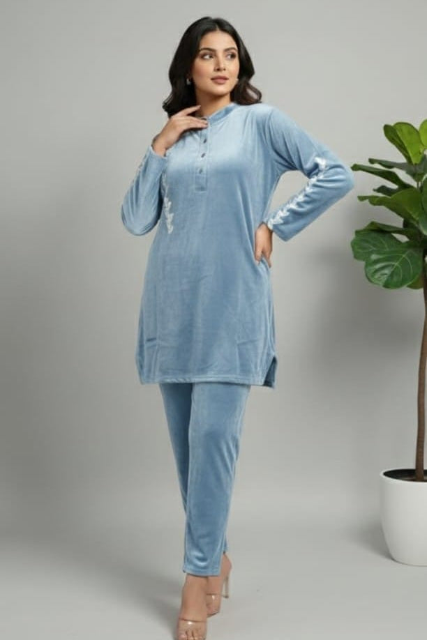 Calynora Velvet Coord Set