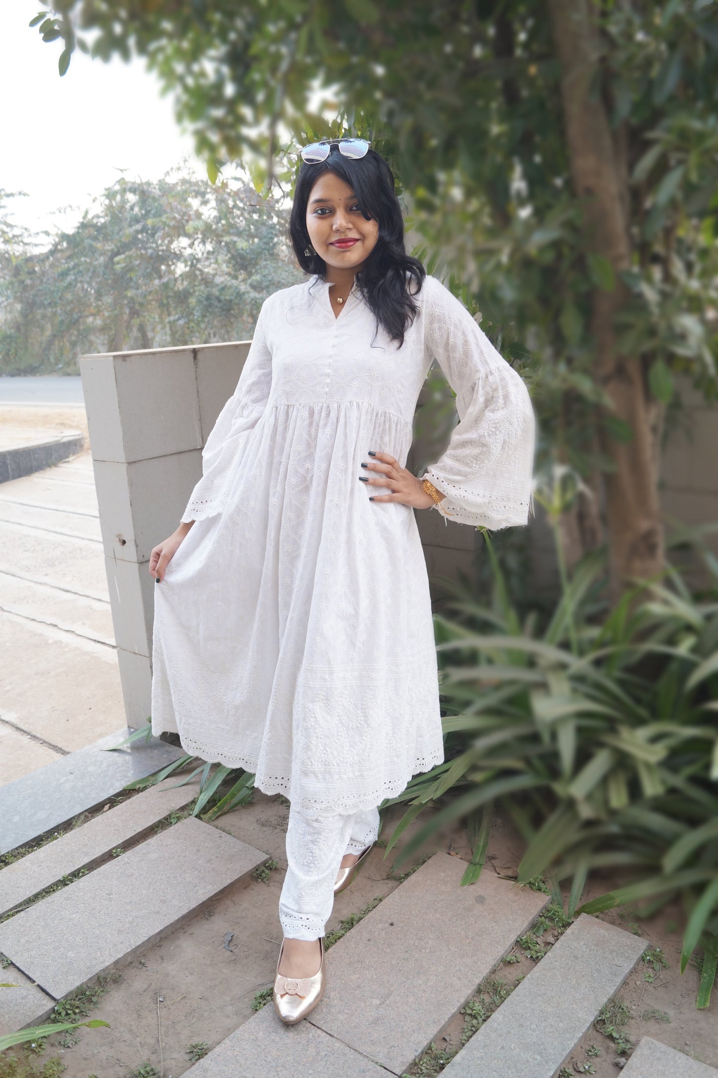 From The 70s -Chikankari Kurti Set