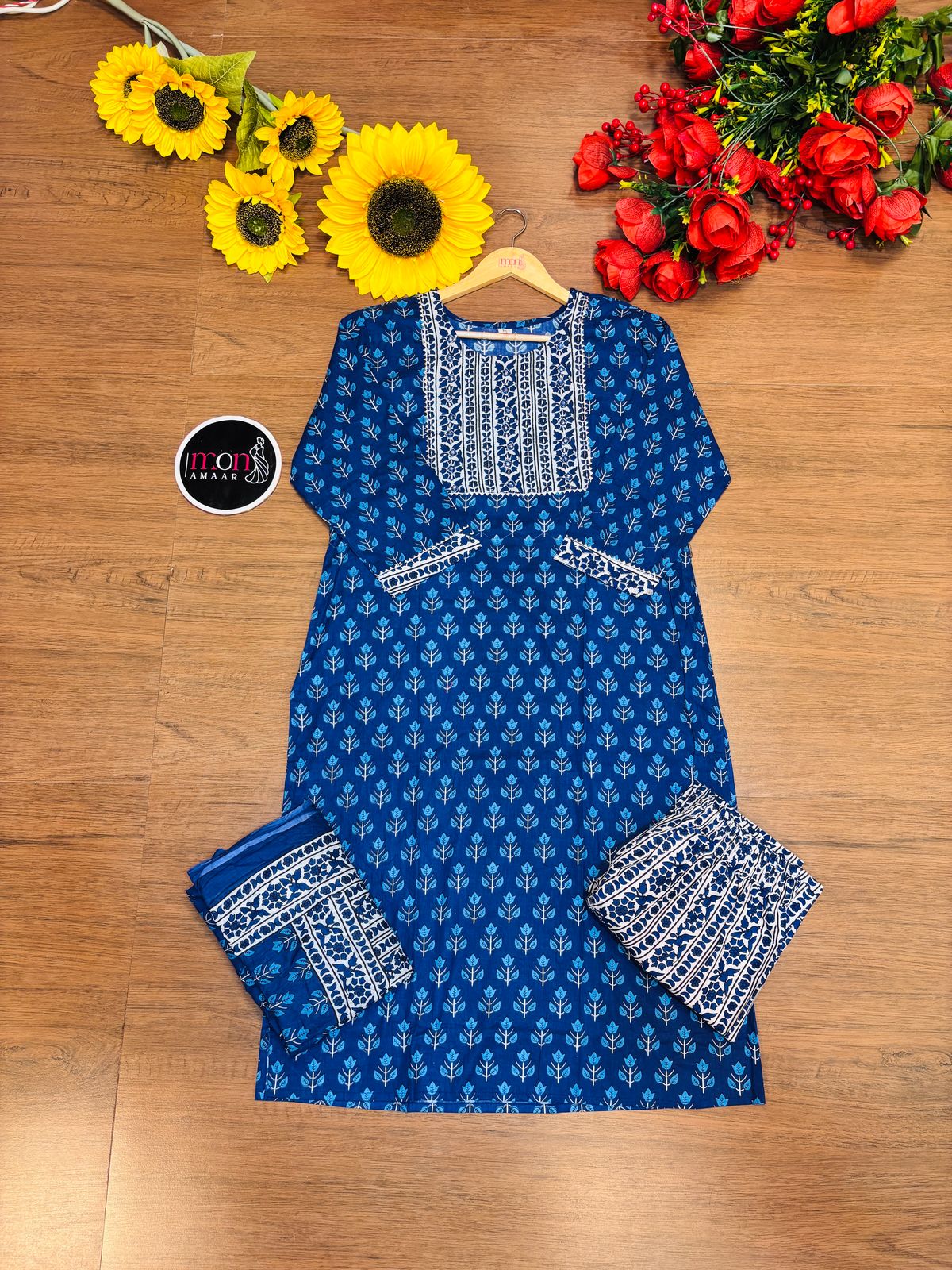 Shine and Glow-Cotton Kurti Set