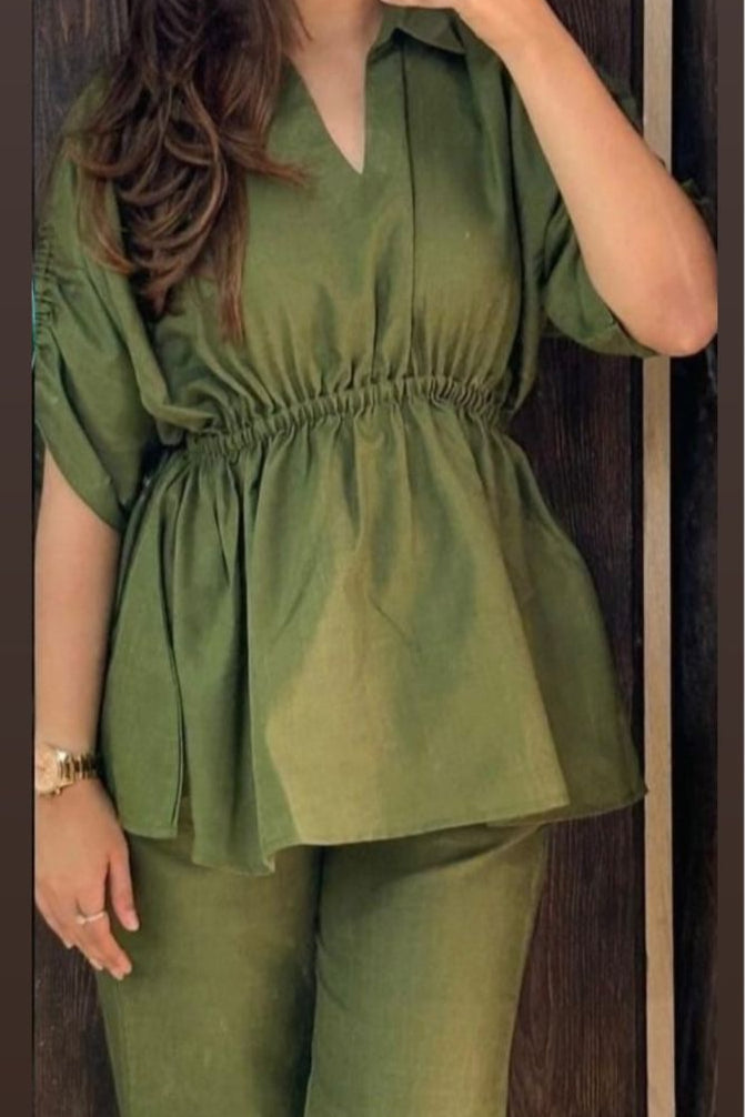 Rosaline Green Cotton Coord Set