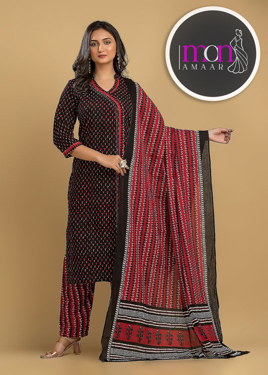 Made Me Feel -Angrakha Style Designer Kurti Set