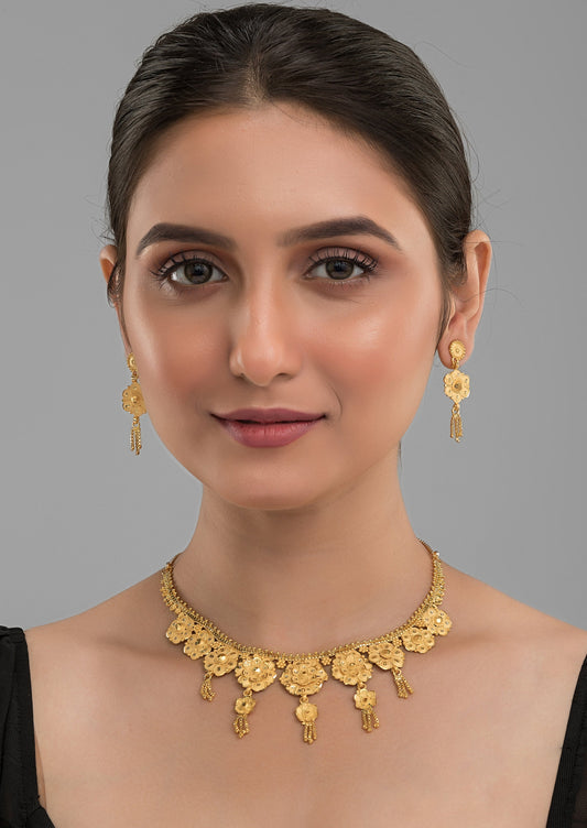 Flower Gal (Gold Plated Necklace Set)