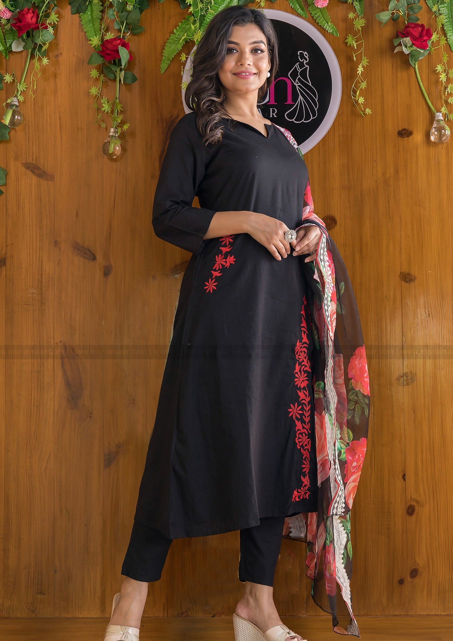 Black Designer Kurti Set