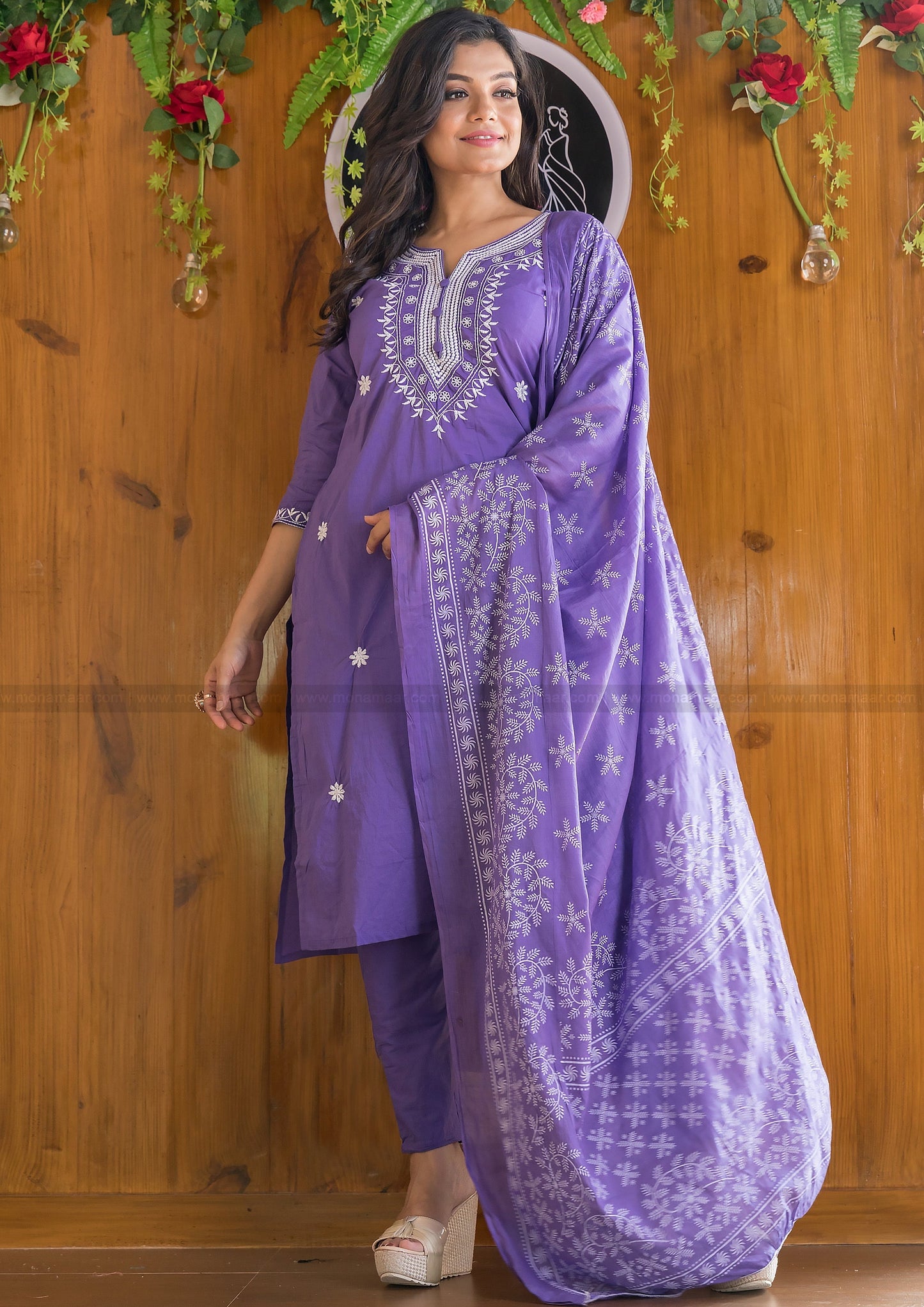 Fragrant Orchid Jaipur Kurti Set