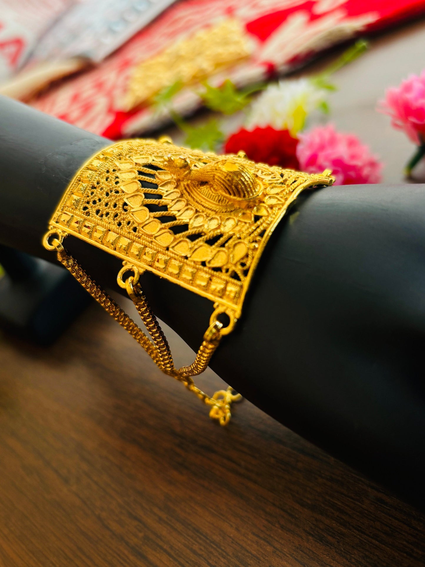 Peacock Design Gold Plated Mantasha