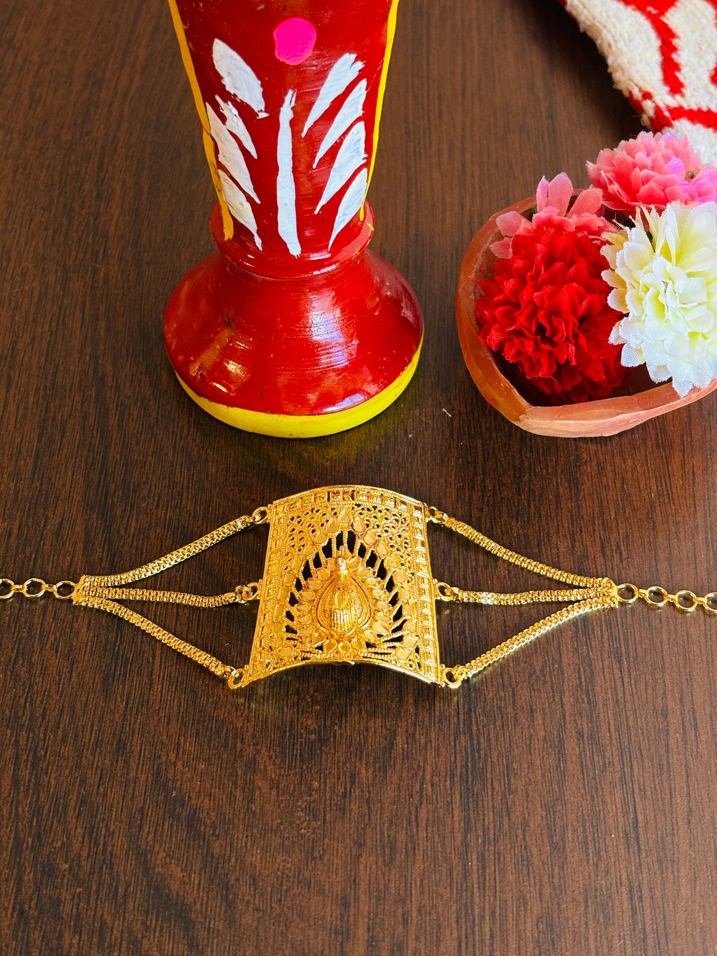 Peacock Design Gold Plated Mantasha