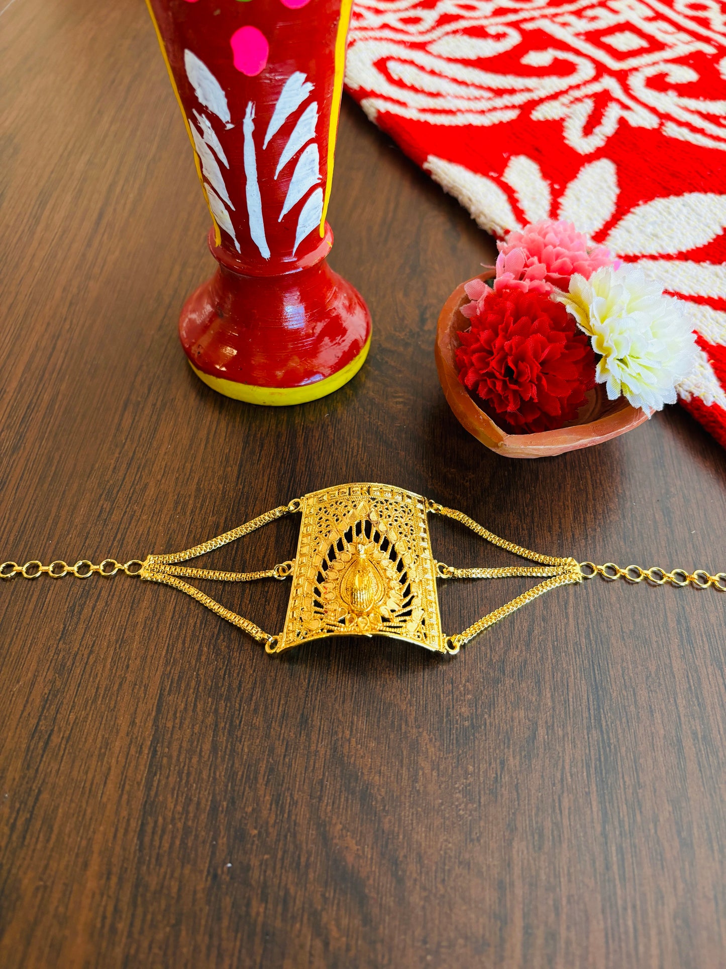 Peacock Design Gold Plated Mantasha