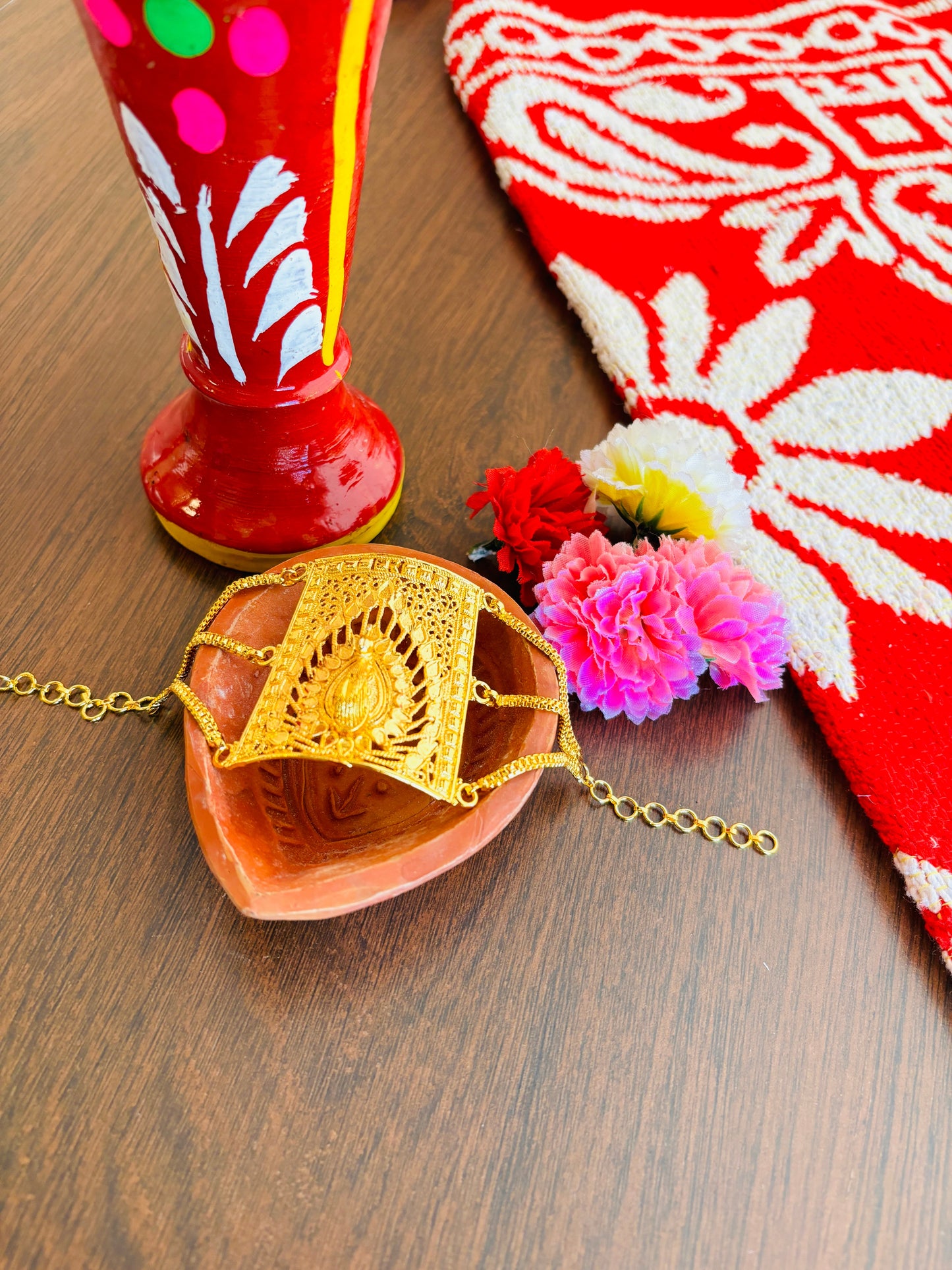 Peacock Design Gold Plated Mantasha