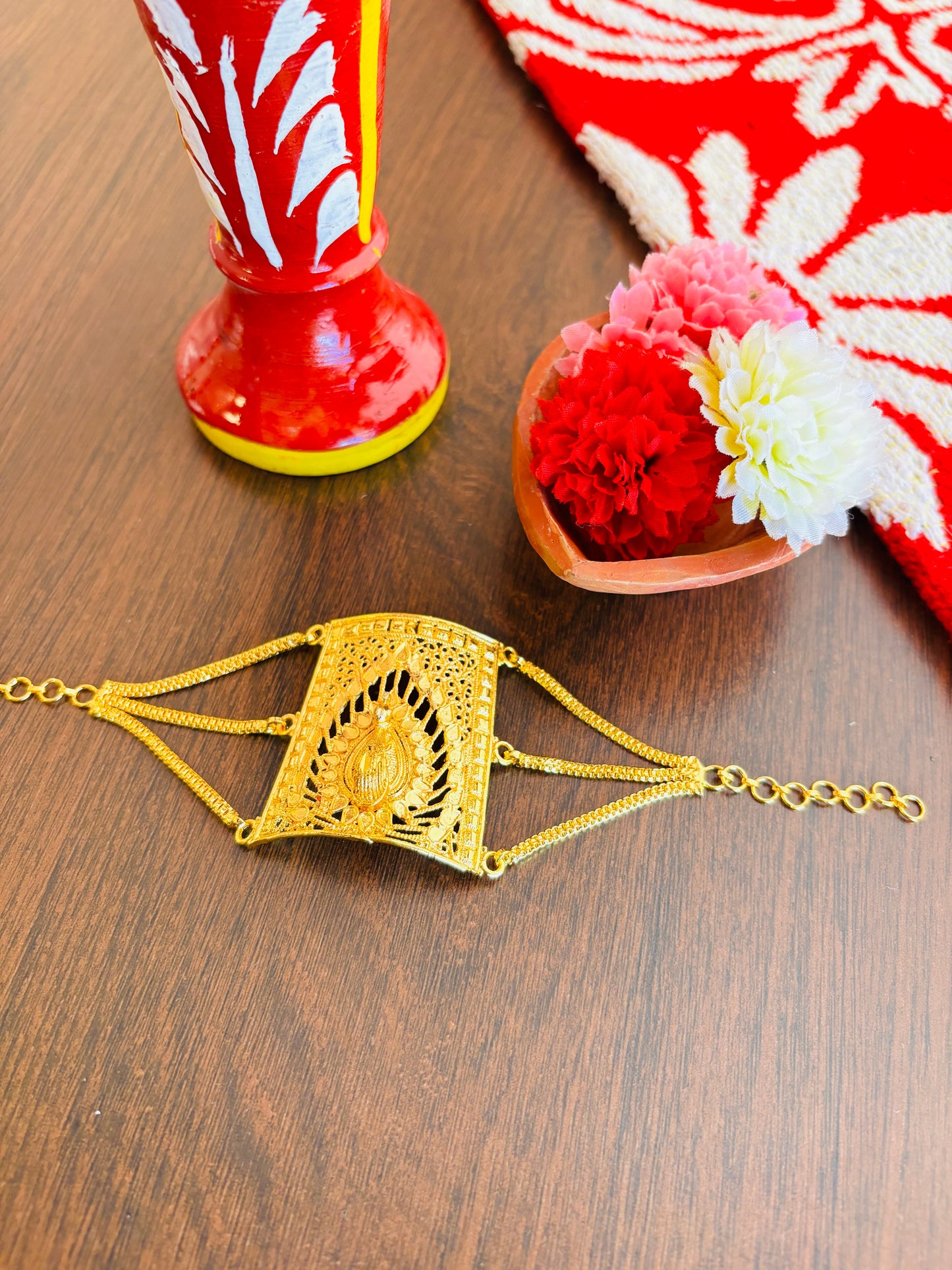 Peacock Design Gold Plated Mantasha