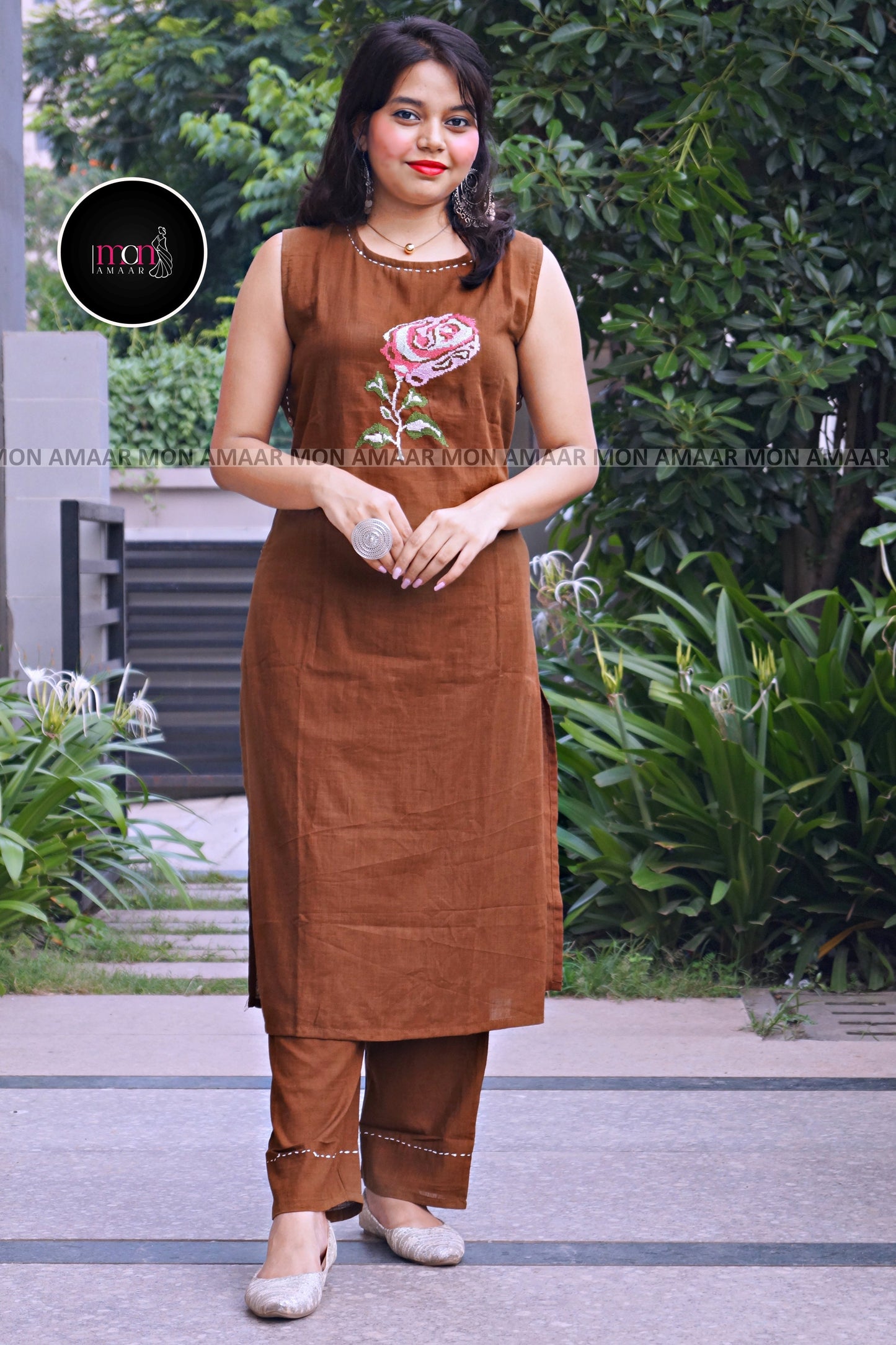 Rose-Cotton Coord Set