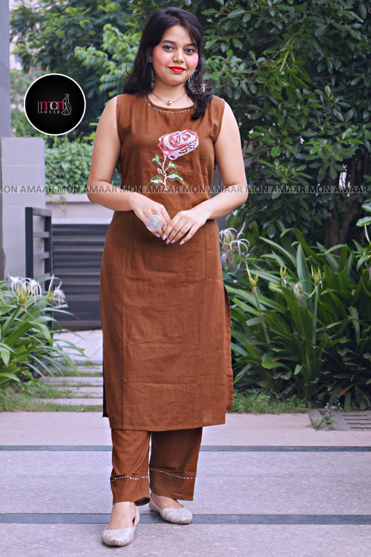 Rose-Cotton Coord Set