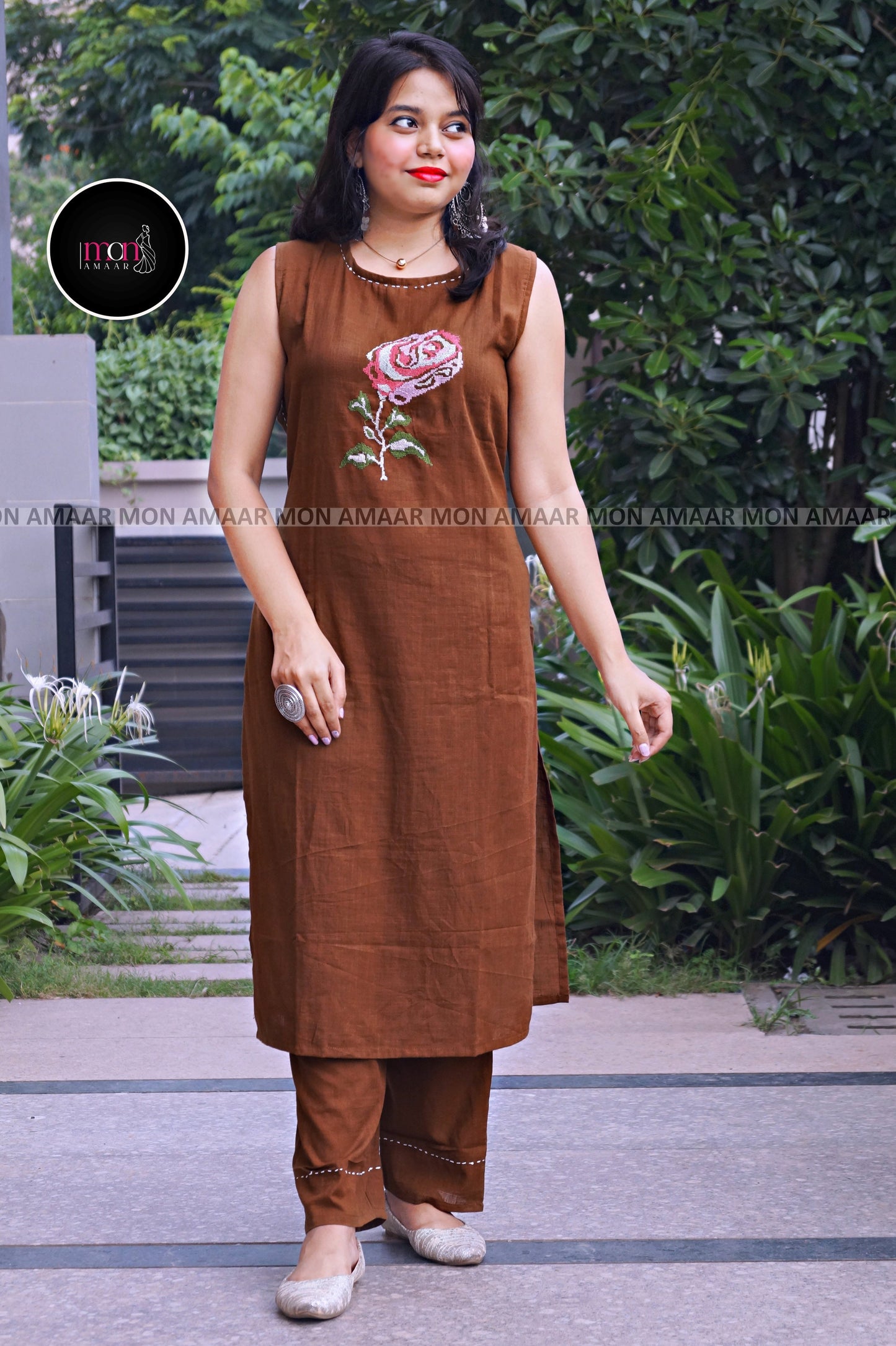 Rose-Cotton Coord Set