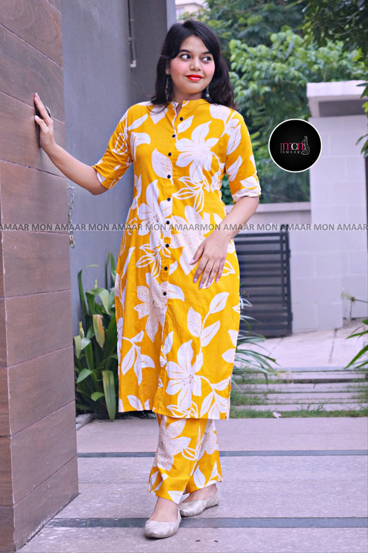 Lucky Yellow Cotton Coord Set