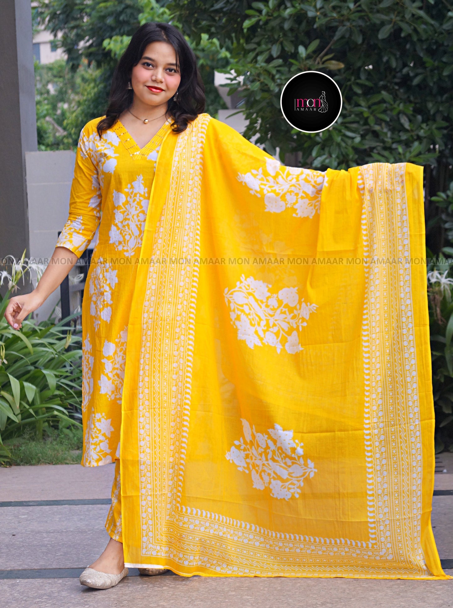 Yellow Magic-Cotton Kurti Set