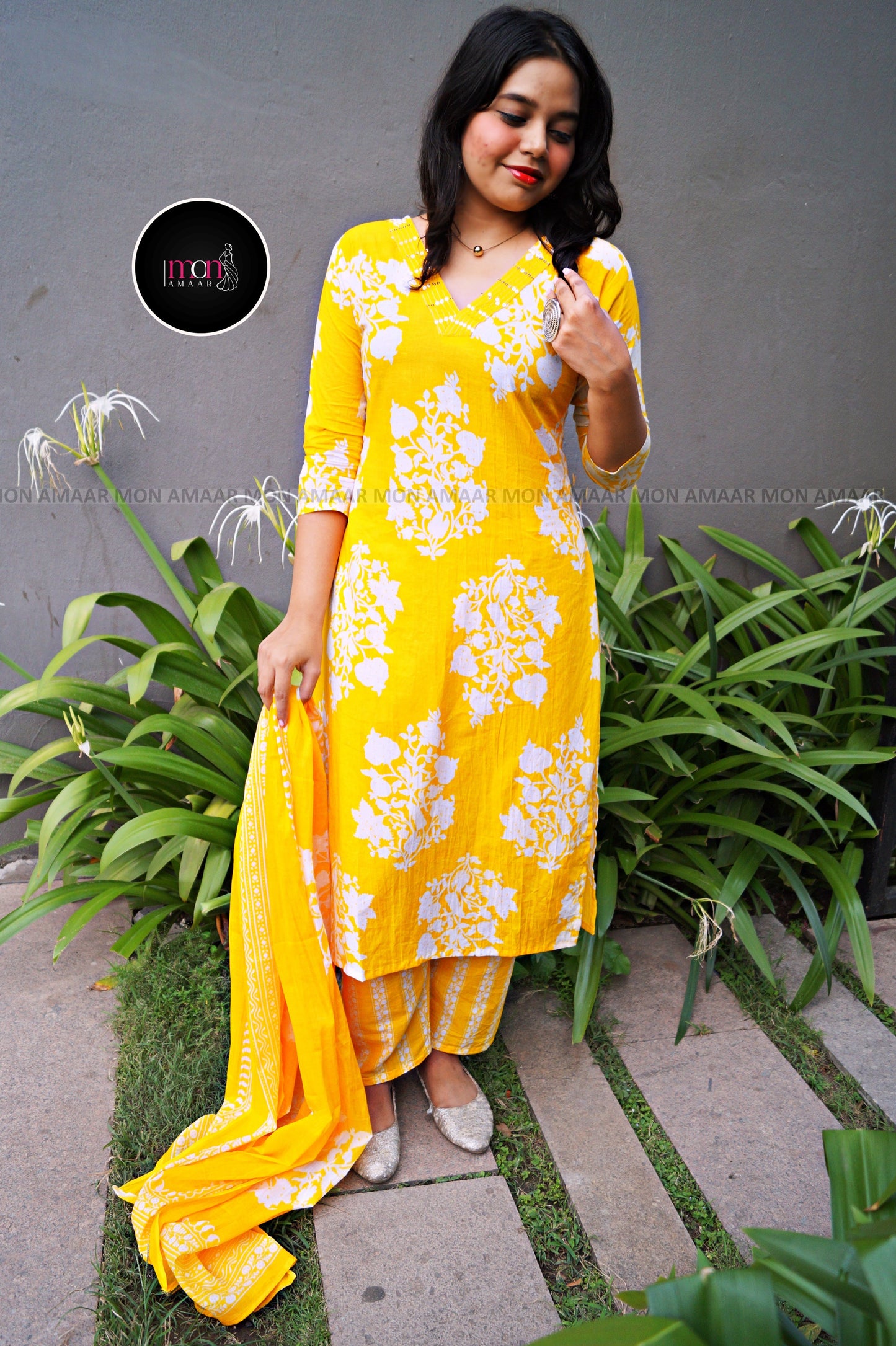 Yellow Magic-Cotton Kurti Set