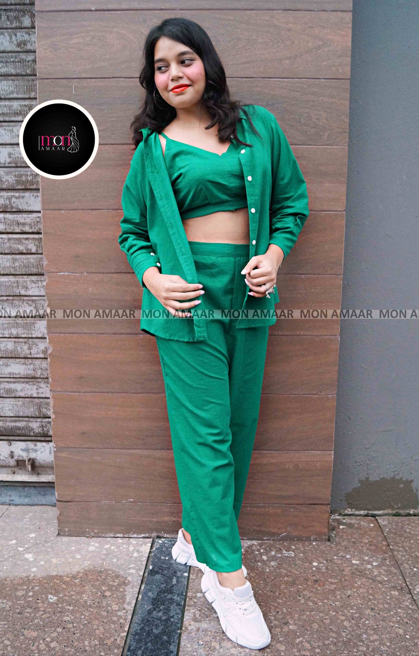 Retro Riser - Cotton Coord Set[ Top , Shirt , Pant]