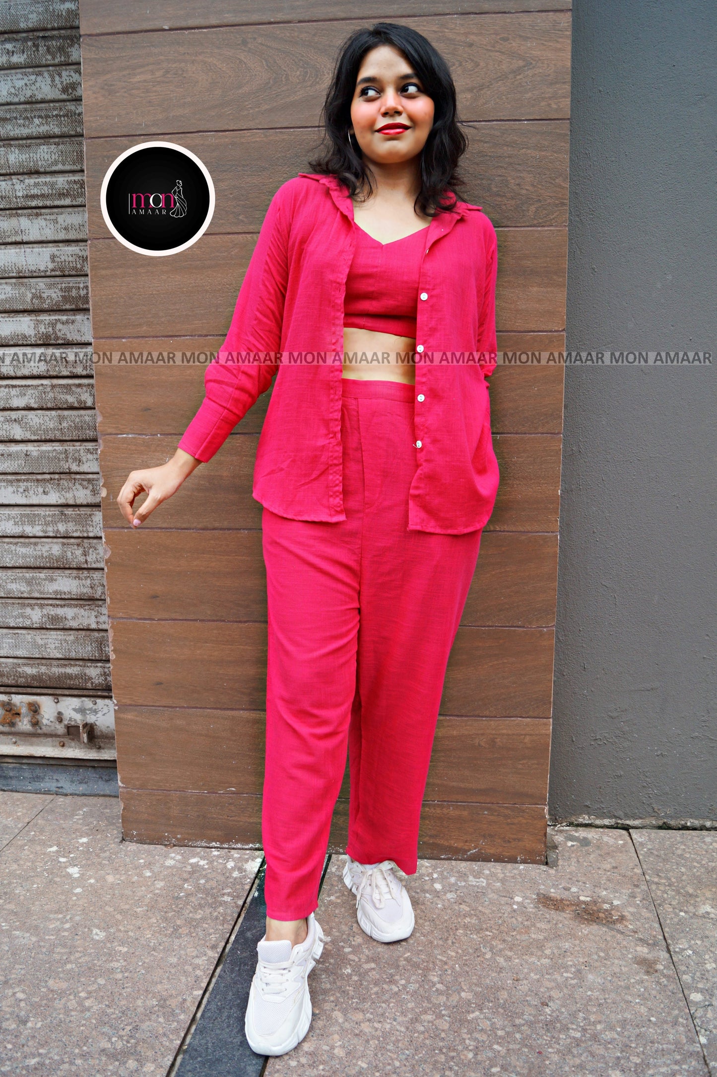 Retro Riser - Cotton Coord Set[ Top , Shirt , Pant]