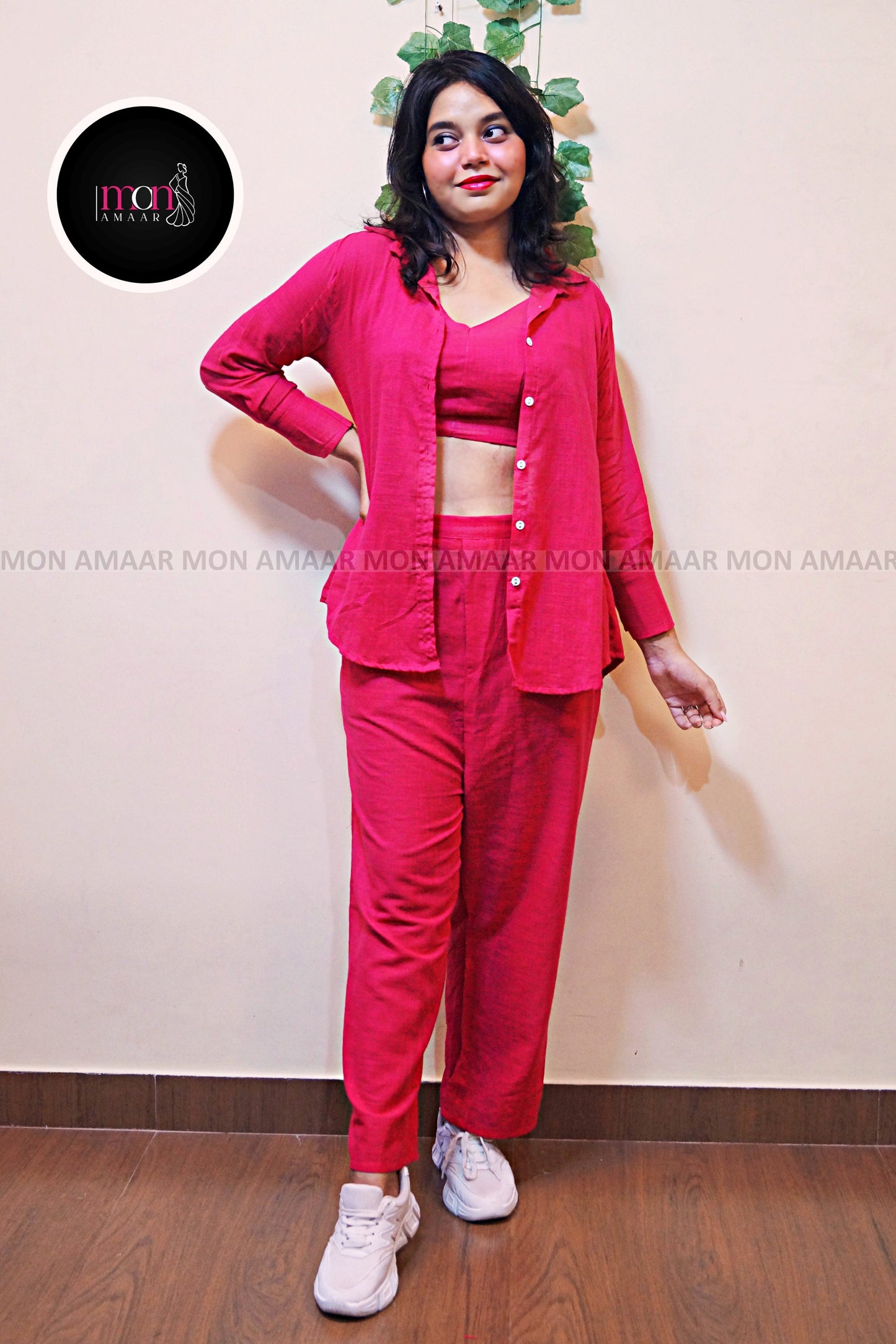 Retro Riser - Cotton Coord Set[ Top , Shirt , Pant]