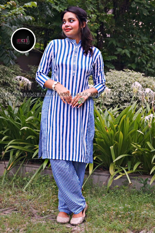 All Checked-Cotton Coord Set