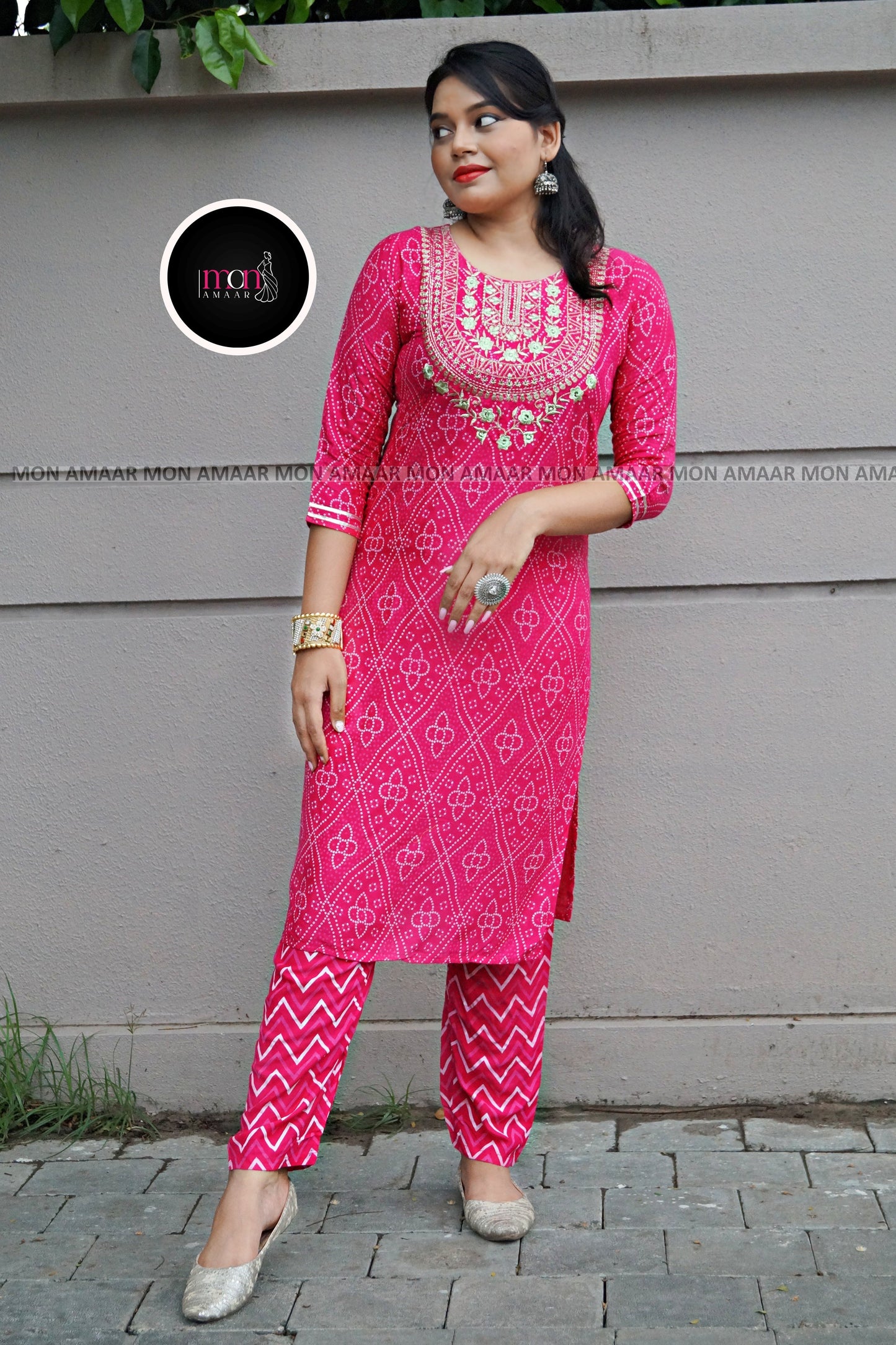 Sweet Pink-Straight Kurti Set