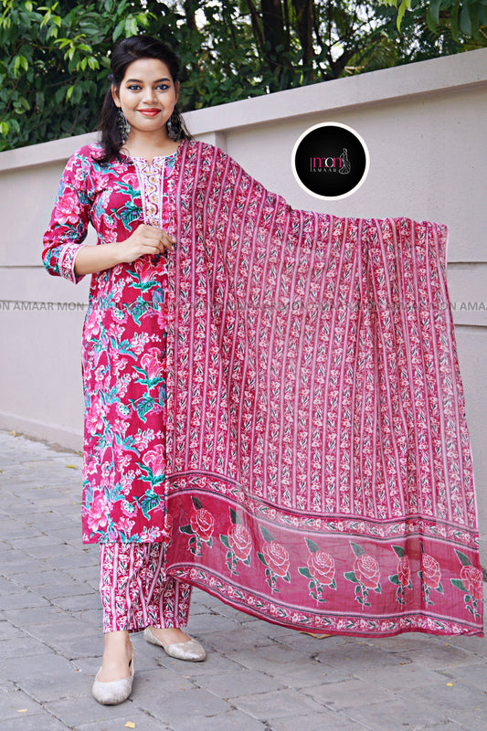 Color Phool - Vibrant Cotton Kurti Set