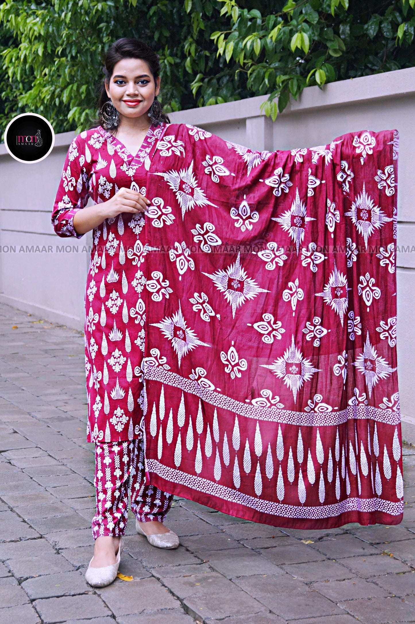Colorful Clouds-Cotton Kurti Set