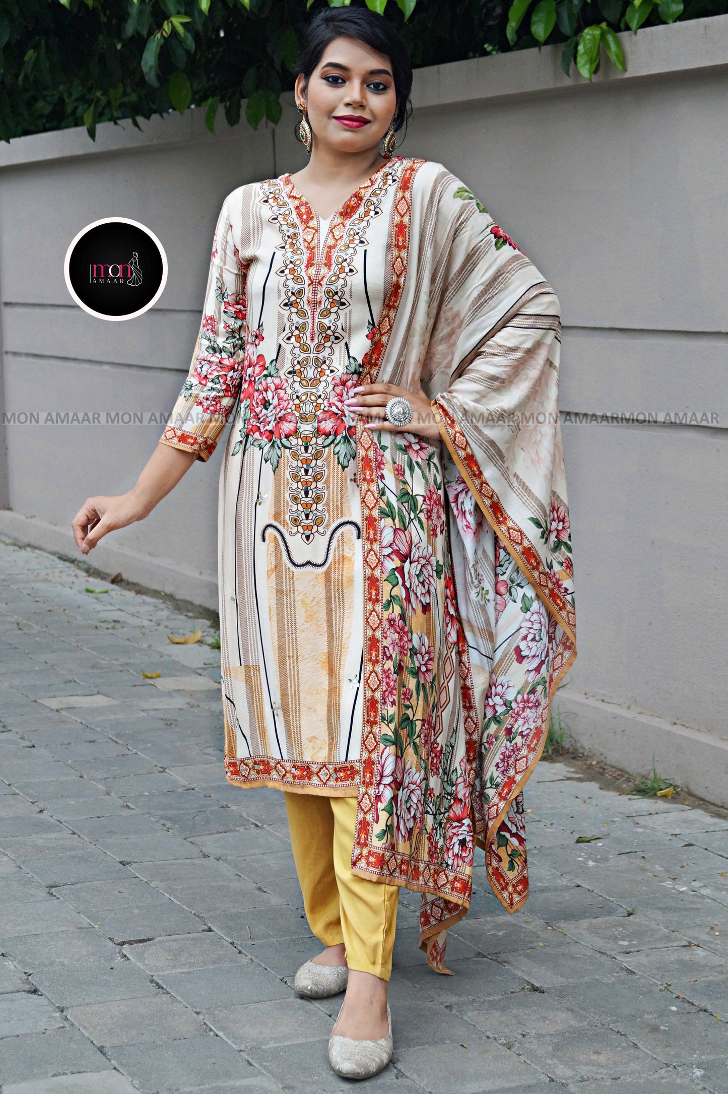 Sundar Aangan - Pakistani Style Muslin Crepe Kurti set