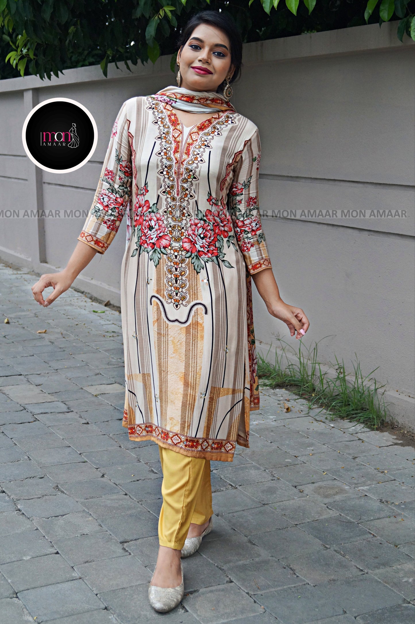 Sundar Aangan - Pakistani Style Muslin Crepe Kurti set
