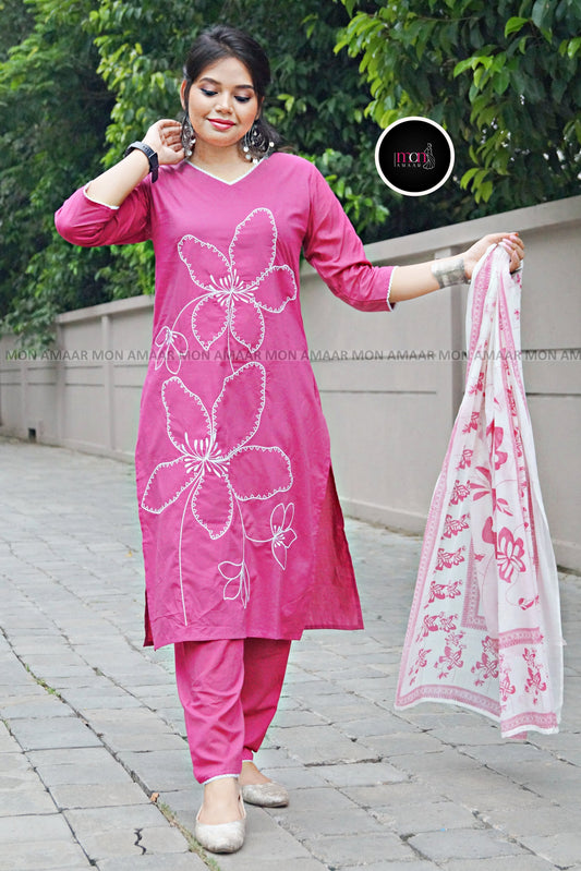 Sweet Pankhuri -Cotton Kurti Set