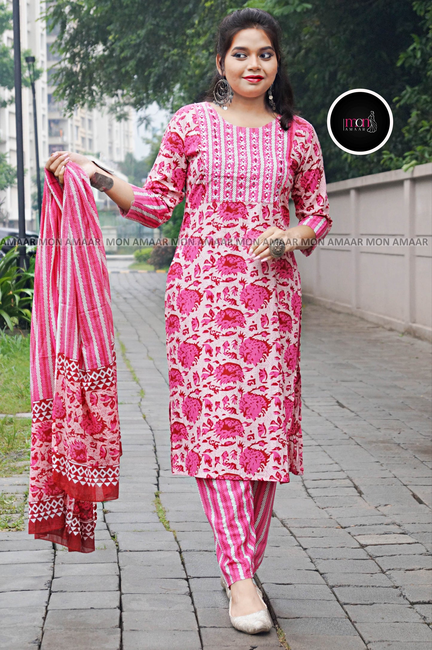 Rosaholic Straight Kurti Set