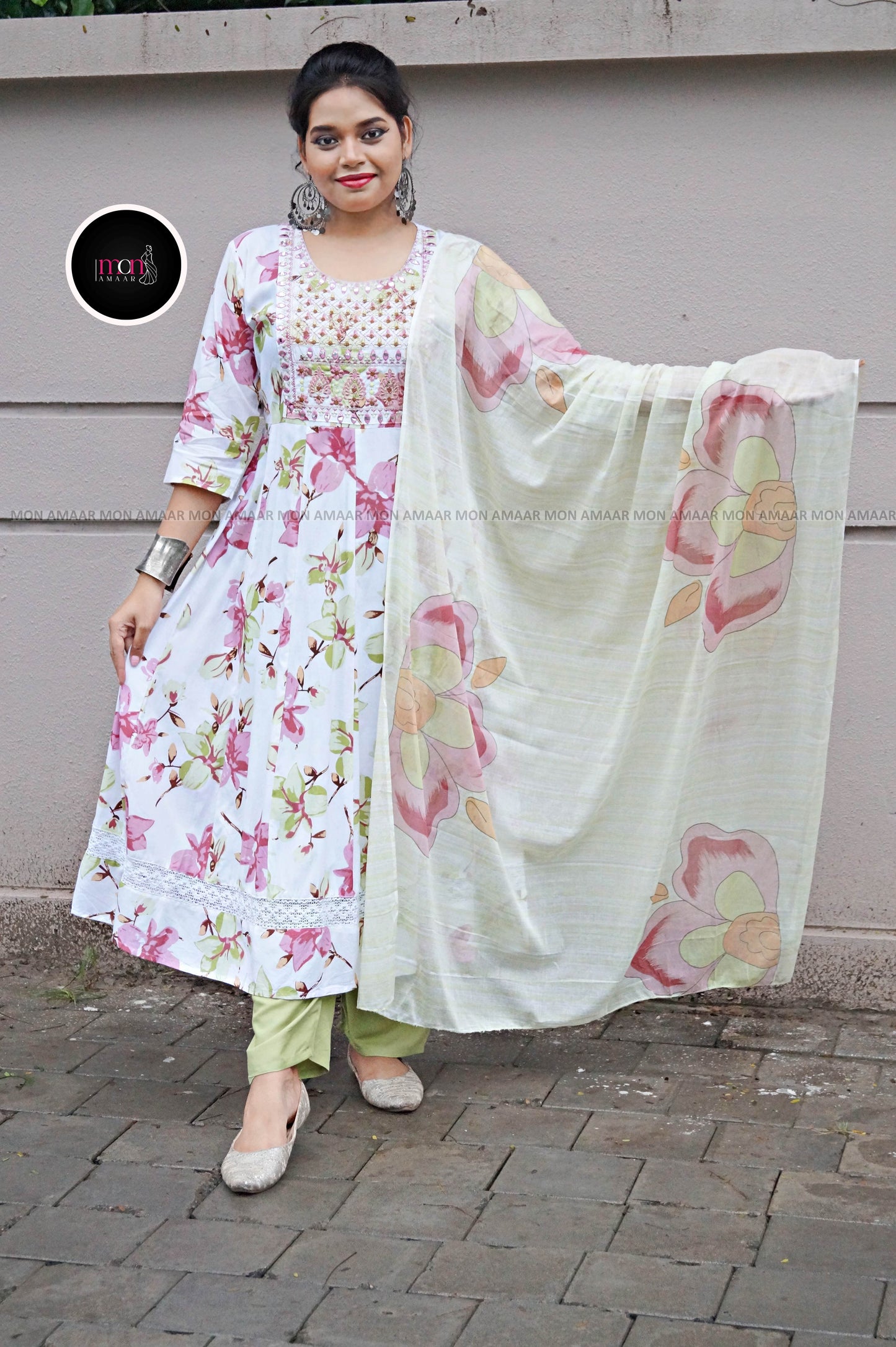 Raabta -Floral Anarkali Kurti Set