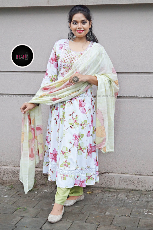 Raabta -Floral Anarkali Kurti Set
