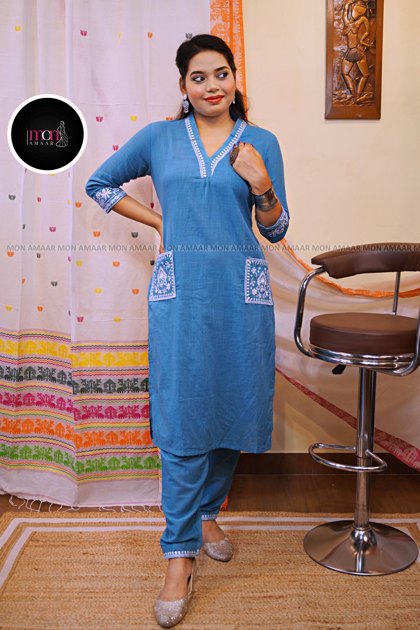 Cloud Whisper - Cotton Kurti Set